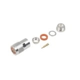 Conector N Macho de Rosca para Cables 9913, RFLASH-1113, 7810A, RG8/U-SYS, CNT-400, 8214, Plata/Oro/Teflón.
