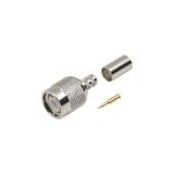 Conector TNC Macho de Anillo Plegable para Cables RG-58/U, RG-142/U, LMR-195, Níquel/ Oro/ Teflón.