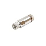 Conector UHF Macho (PL-259) para Cable HELIAX de 1/2" LDF4-50A, LP-450A, Tipo Rosca, Bronce Blanco/ Plata/ Teflón.