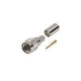 Conector Mini-UHF Macho, 50 Ohm de Anillo Plegable para LMR-240, RG-8/X, 9258, Niquel/ Oro/ Delrin.
